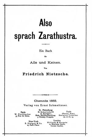 Also sprach Zarathustra title page