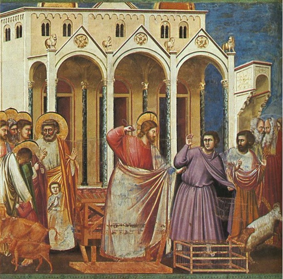 Casting out the money-changers by Giotto