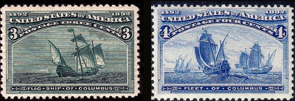 Columbus Fleet 1893 commemorative stamps