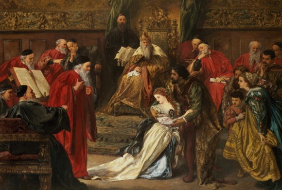 Painting of Cordelia in the Court of King Lear by Sir John Gilbert 1873