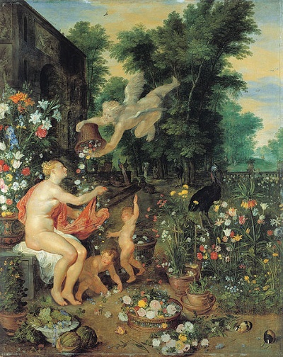Flora and Zephyr by Brueghel and Rubens 1617