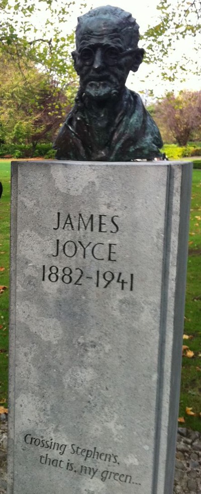 Bust of James Joyce in St Stephen's Green Dublin, image available through Creative Commons