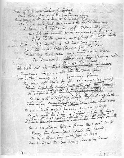 Keats To Autumn unrestored manuscript
