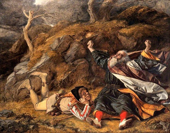 Painting of King Lear and the Fool in the Storm by William Dyce