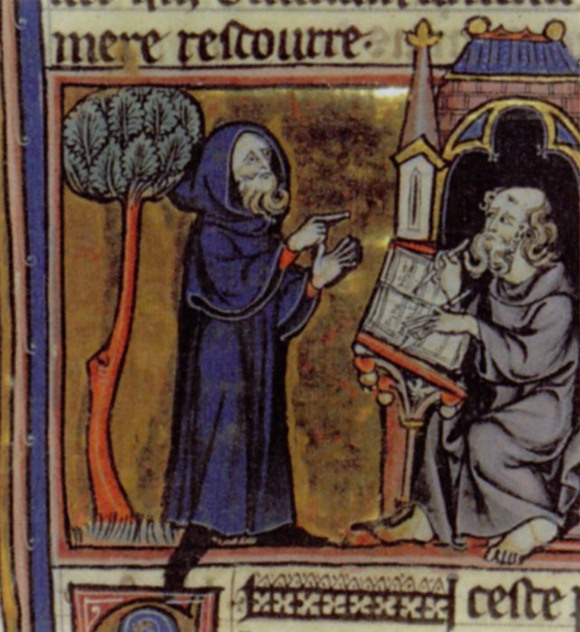 Medieval illustration of Merlin
