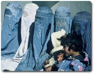 Afghan women in burkas