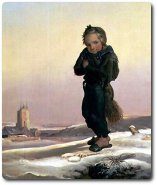 Child Chimney Sweep in Snow